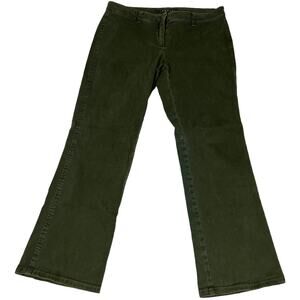 Theory Pants Twill Chinos Low Rise Mini Bootcut Olive Green Zip Fly Women's 4